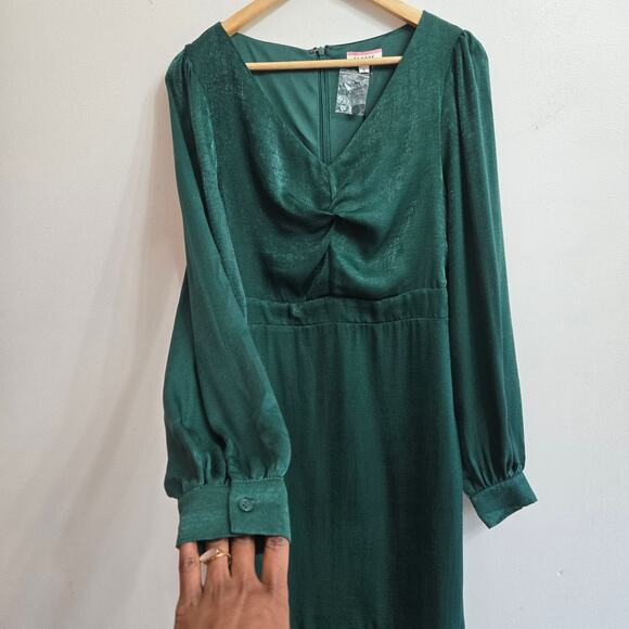 NWT Andrée by Unit Whimsigoth Romantic Mermaid Satin Midi Long Sleeve Dress S - Picture 7 of 12